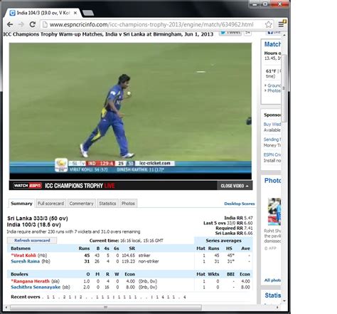 cricinfo com|cricinfo online watch.